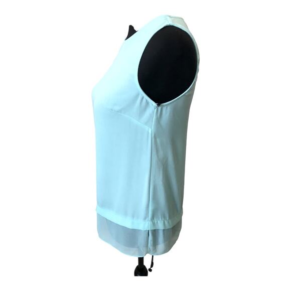 New ~ VINCE CAMUTO ~ Aqua Layered Keyhole-back Sleeveless Blouse~ XXS - Picture 4 of 6